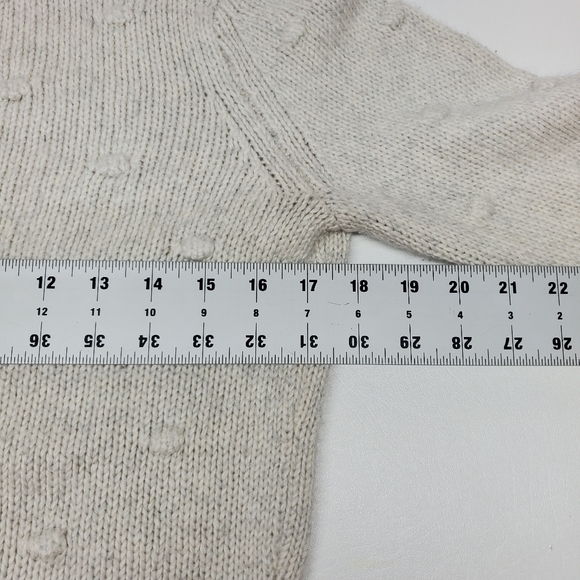 Lucky Brand Sweater Women Size Small Beige Crochet Cotton - Picture 4 of 9